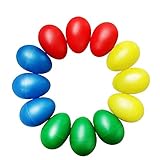 Kabi 12Pcs Plastic Egg Shakers Set Percussion Musical Egg Maracas Child Kids Toys