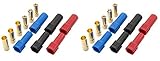 XT150 Connector 6mm Gold Bullet Connector Male and Female Connectors For RC LiPo Battery ESC Motor 6 Pairs ( Black / Red / Blue 3 Different Colors )