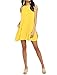 Sarin Mathews Women's Halter Neck Sleeveless Casual Swing T-Shirt Loose Dress Yellow M
