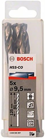 Bosch 5x PRO Stainless Steel HSS-Co Twist Drill Bit (for Steel Stainless steel, diameter 9,50 mm
