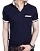 Yong Horse Men's Casual Regular Fit Crew Neck 3/4 Sleeve Raglan Baseball Jersey Henley T Shirts (Small/Asian XL, Navy)