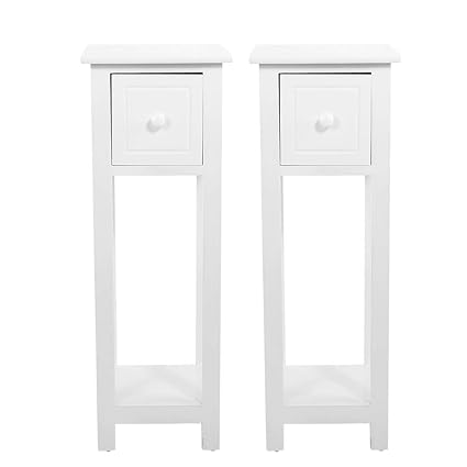 Cocoarm 2pcs Tall Bedside Table Hall Side End Cabinet Telephone