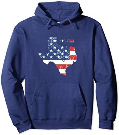 Unisex State Home Map of Texas Hoodie Sweatshirt with Hood XL: Navy