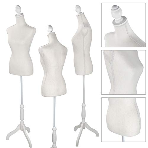 Female Mannequin Torso Body Dress Form Clothing Display W/Tripod Wooden
