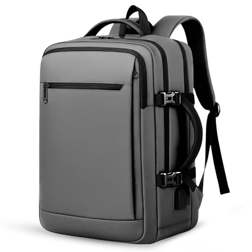 CJSME®️ Waterproof Travel Backpack Cabin Airplane Carry On Luggage with Laptop Compartment + Water Bottle Holder + USB Port / Anti-Theft Travel Suitcase Unisex Multifunction