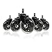 CozmoWorld Office Chair Wheels Set of 5 Universal Fit Rollerblade Type Replacement Swivel Casters -Heavy Duty Soft Rubber Wheel Safe for Hardwood Floor -No More Desk Chair Mats for Carpeted Floors