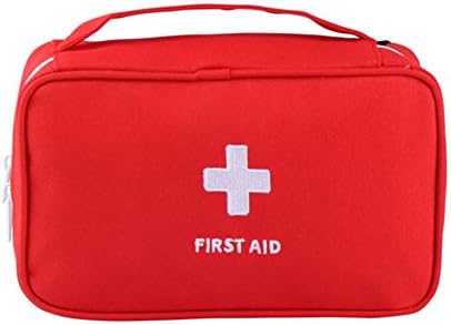 Molumo First Aid Empty Kit Bag for Survival Emergency Camping Hiking Travel Car School Home (Red, 9x5x3 inches)