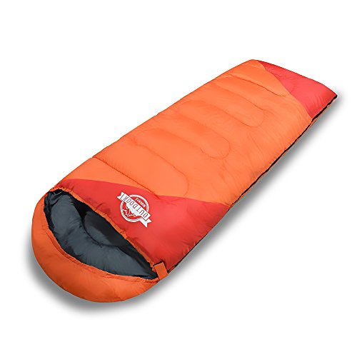 WIBERTA(ウィベルタ) 寝袋 シュラフ スリーピングバッグ 封筒型 コンパクト 軽量 丸洗い 最低使用温度-15度 収納袋 オレンジの商品画像