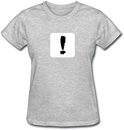 Twentees Printed Graphic Womens Punctuation Exclamation Mark Shirts Short Sleeve Grey L
