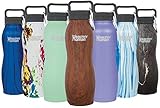 Healthy Human Insulated Stainless Steel Water Bottle Curve - Cold 24 Hours/Hot 12 Hours - Double Walled Vacuum Flask with Hydro Guide & Carabiner - 21 oz Harvest Maple