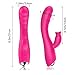 Cordless Wireless USB Rechargable Silent Waterproof Dual Motor 30 Speeds Mode Soft forwomen More Convenient for Bedroom Vibartion Handheld (Color:Rose Red)thumb 2