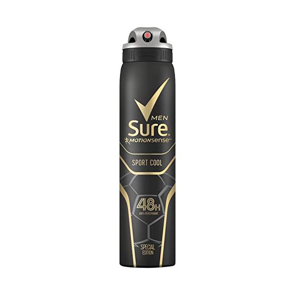 Sure-Men-Deospray-Anti-Perspirant-Sport-Cool-250-ml-pack-of-6 Sure Sport Cool 48h protection against sweat and odour Anti-perspirant Aerosol MotionSense technology deodorant for Men…