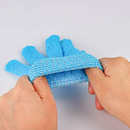 10 Pairs Double Sided Exfoliating Gloves Body Scrubber Scrubbing Glove Bath Mitts Scrubs for Shower, Body Spa Massage Dead Skin Cell Remover, 10 Colors