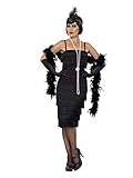 Smiffys Women's Flapper Costume, Long Dress, Headband and Gloves, 20's Razzle Dazzle, Serious Fun, Size 14-16, 45502