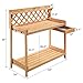 Giantex Potting Bench Garden Potting Benches Outdoor Planting and Gardening Work Station Solid Wood Construction Potting Table with Side Drawer and Rack Shelves 44