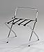 Kings Brand Furniture - Chrome / Black Metal Foldable High Back Luggage Rack