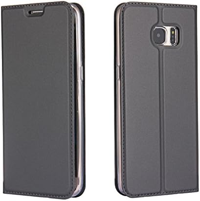 Flisumon Samsung S7 Edge Wallet Flip Folio Wallet Stand Up Credit Card Holder Leather Case Cover Holster Magnetic Closure TPU Bumper (Black)