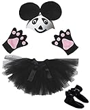 Petitebella Panda Hat Gloves Skirt Shoes Girl