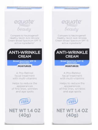Equate Beauty Anti-Wrinkle Cream, SPF 15, 1.4 oz (Pack of 2)