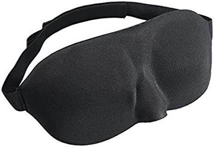 ShopBuyUsa Luxury Natural Comfort Sleeping Eye Mask with Free Earplugs 3D Padded,(black)