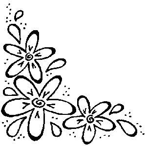 Art Stamps Three Flower Corner Stamp
