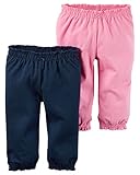 Carter's Baby Girls' 2 Pack Pants (Baby) - Dark Navy/ Hot Pink 18M