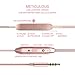 In Ear Earbuds Earphones, Magnetic Remote bass Noise Isolating Earbud Headphones with Mic, 3.5mm Volume Control Aluminum Wired Headset for iPhone iPad Android Cell Phones Laptop Computer (Rose Gold)