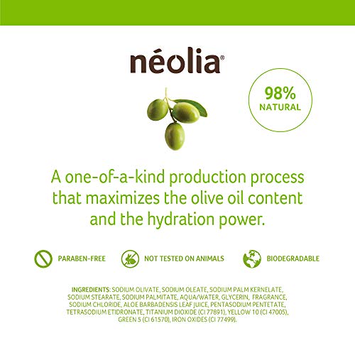 Neolia Natural Olive Oil Soap Bar (8 Pack): Gentle Green Bar Soap Made with Organic Italian Extra Virgin Olive Oil & Aloe. Ideal Natural Soap for Dry Skin. Gentle Natural Soap for Sensitive Skin.