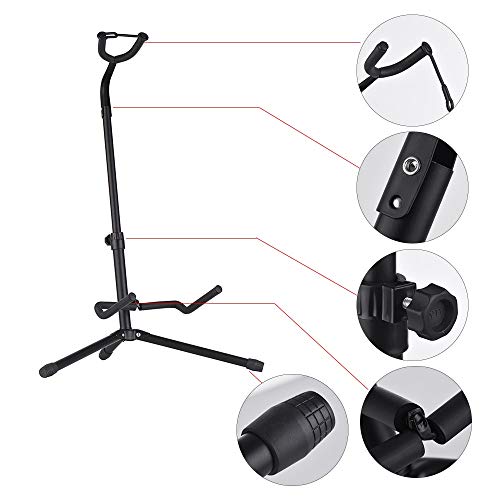 Haga Holder for Guitar Guitar Floor Stand Metal guitarra Stand Musical Instrument Tripod Holder for Acoustic Electric Guitar Bass - Thumbnail 6