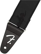 Fender WeighLess Elastic Guitar Strap 2 Inch Black Black view 2