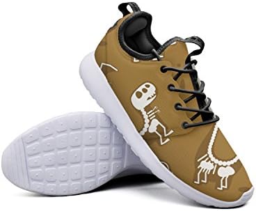 YYuuijk Funny Dinosaur Bones Fossil Printing Men's Tennis Shoes Casual Cute Comfortable Trendy Hip Hop Retro Retro Vintage Popular Mesh Lightweight Basketball Sneakers