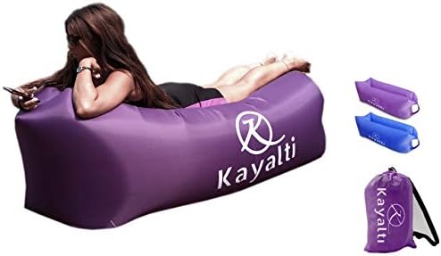 Kayalti Inflatable Lounger, Sun Lounger Blow up bed, air lounger with resistant and soft fabric. Outdoor indoor Lazy lounger, for camping, hiking, swimming pool and beach