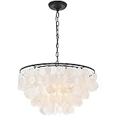 Living District Selene 4-Light Mid-Century Metal Pendant in Black and White
