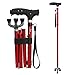 KingGear Travel Adjustable Folding Canes and Walking Sticks for Men and Women - Led Light and Easy Grip Handle for Arthritis Seniors Disabled and Elderly - Best Mobility Aids Cane (Red)