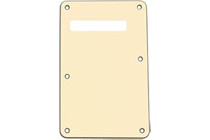 Phrilam 6 Holes Guitar Back Plate Cavity Cover Pickguard for Fender Standard Stratocaster Strat ST Modern Style Electric Guitar,Cream 3ply