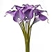 Leagel Calla Lily Bridal Wedding Bouquet Head Lataex Real Touch Flower Bouquets (10, Purple)