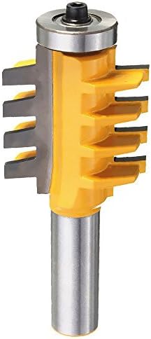 Migiwata Professional 1/2″ Shank Rail Reversible Finger Joint Glue Assembly Router Bit with Carbide Tipped Cone Tenon Woodwork Cutters Power Tools for Superior Edge Joints and Splice Joint