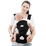 Innoo Tech Hipseat Ergonomic Baby Carrier | Breathable 3D Mesh Fabric Design for Summer | Front, Back and Hip Seat Position | Great Back and Lumbar Support | 100% Cotton | Pockets to Hold Keys, Cards