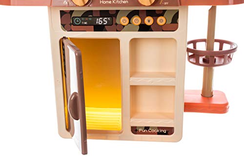 ISO TRADE Kinderküche Spielküche Zubehör Funktion Wasserhahn Kaltdampf 42 Elemente 9569, Farbe:Braun – Bild 7