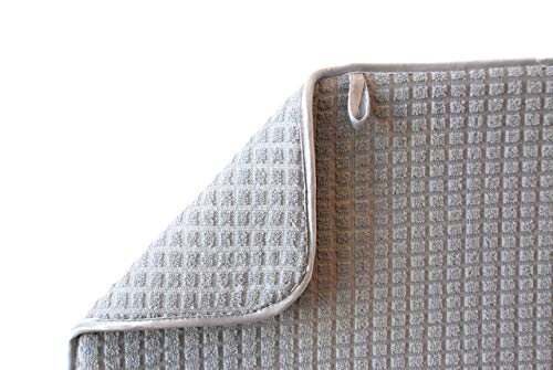 XL Dish Drying Mat by PorchToPatio, Microfiber, 15" x 20" Inch, Dual Sided, Gray