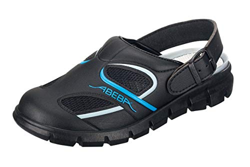 Abeba Clog 7341 - Dynamic Mikrofaser, schwarz/blau mit atmungsaktivemTextil, zertifiziert