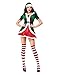Quesera Women's Santa Helper Costume Adult Christmas Honey Elf Halloween Outfits, Green1, Tag Size L=US Size Medium