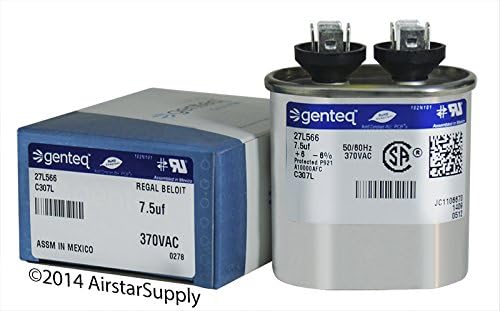 026-34033-001 - 7.5 uf MFD 370 Volt VAC - Coleman Oval Run Capacitor Upgrade