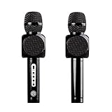 Wireless Bluetooth Karaoke Microphone, Ming Haidi Bluetooth Microphone, Portable Microphone and Speaker for Home KTV Outdoor Picnic Family Party Music,for iOS & Android Smartphone -Black ( One Pack )