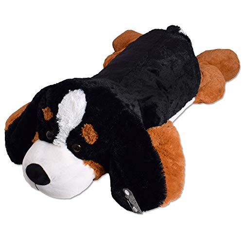TE-Trend Riesen Plüschhund XXL Kuscheltier Plüsch Hund Plüschtier Stoffhund Kuschelhund 130 cm Mehrfarbig – Bild 3
