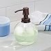 iDesign Olivia Glass Soap & Lotion Dispenser Pump, for Kitchen or Bathroom Countertops - Clear/Brushed