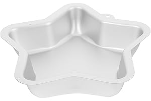 GARVALON Five-Pointed Star Cake Pan Metal Non-Stick Baking Mold for Cheesecake Cupcakes and Desserts, Silver