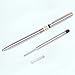 Ace Teah Ballpoint Pens, Stainless Steel Retractable Ball Pens Slim Medium Point (1.0mm) Black Ink 5 Pack Silver