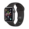 Apple Watch Series 4 44mm (GPS) - Space Grey Aluminium Case with Black Sport Band (Renewed)