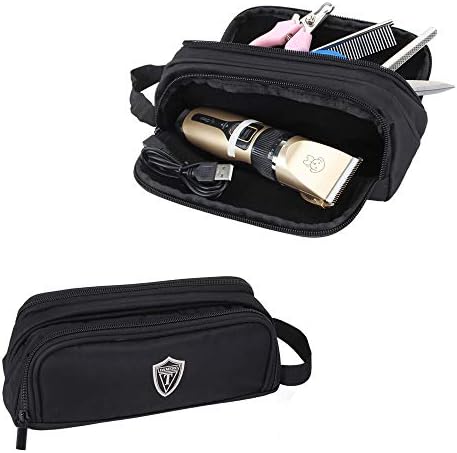 Damero Dog Grooming Tools Storage, Travel Carry Bag for Pet Clippers, Scissors, Comb, Nail Clipper and Other Grooming Kit, Black